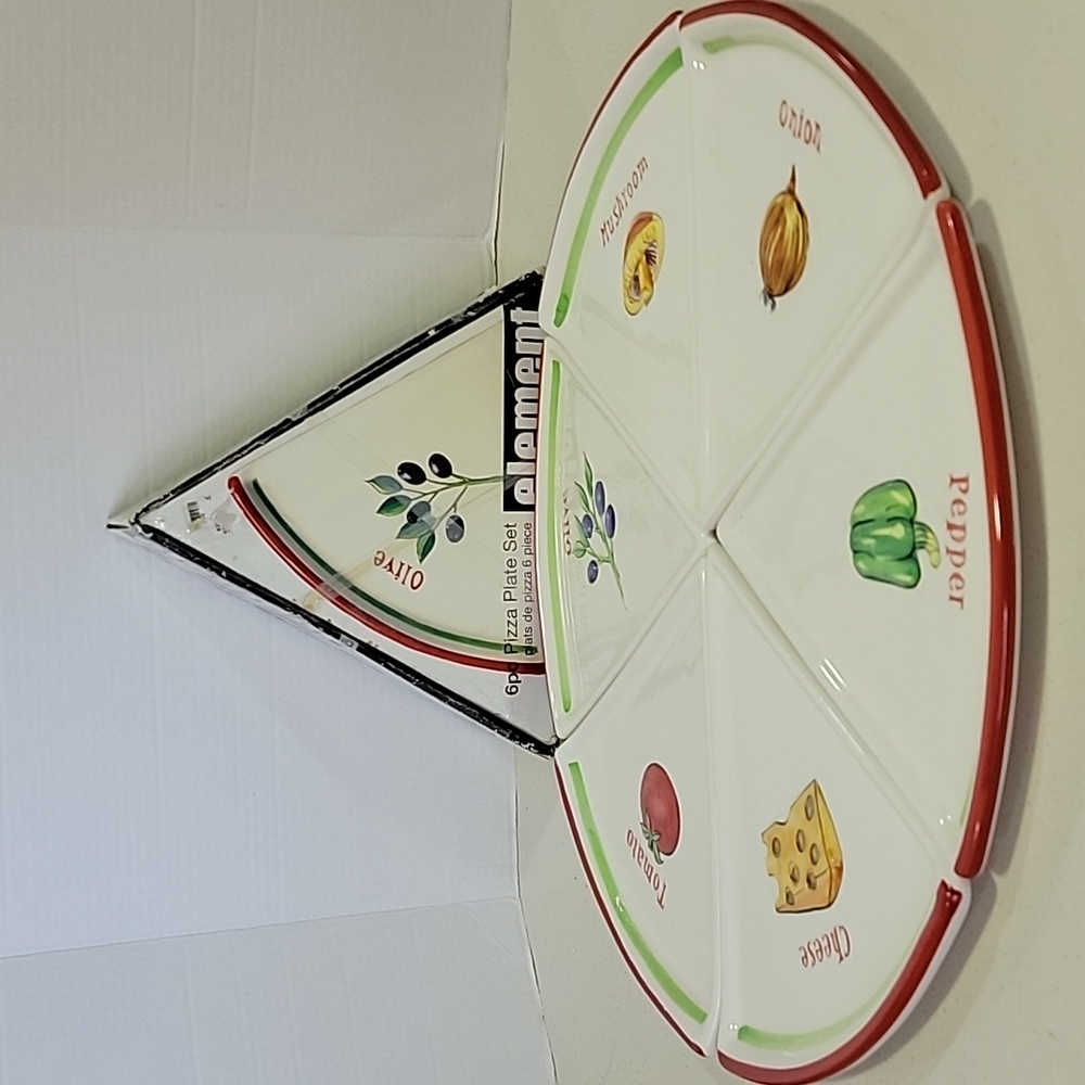 Vintage Element By Stoneage Ceramics Pizza Slice Plates 3D Design